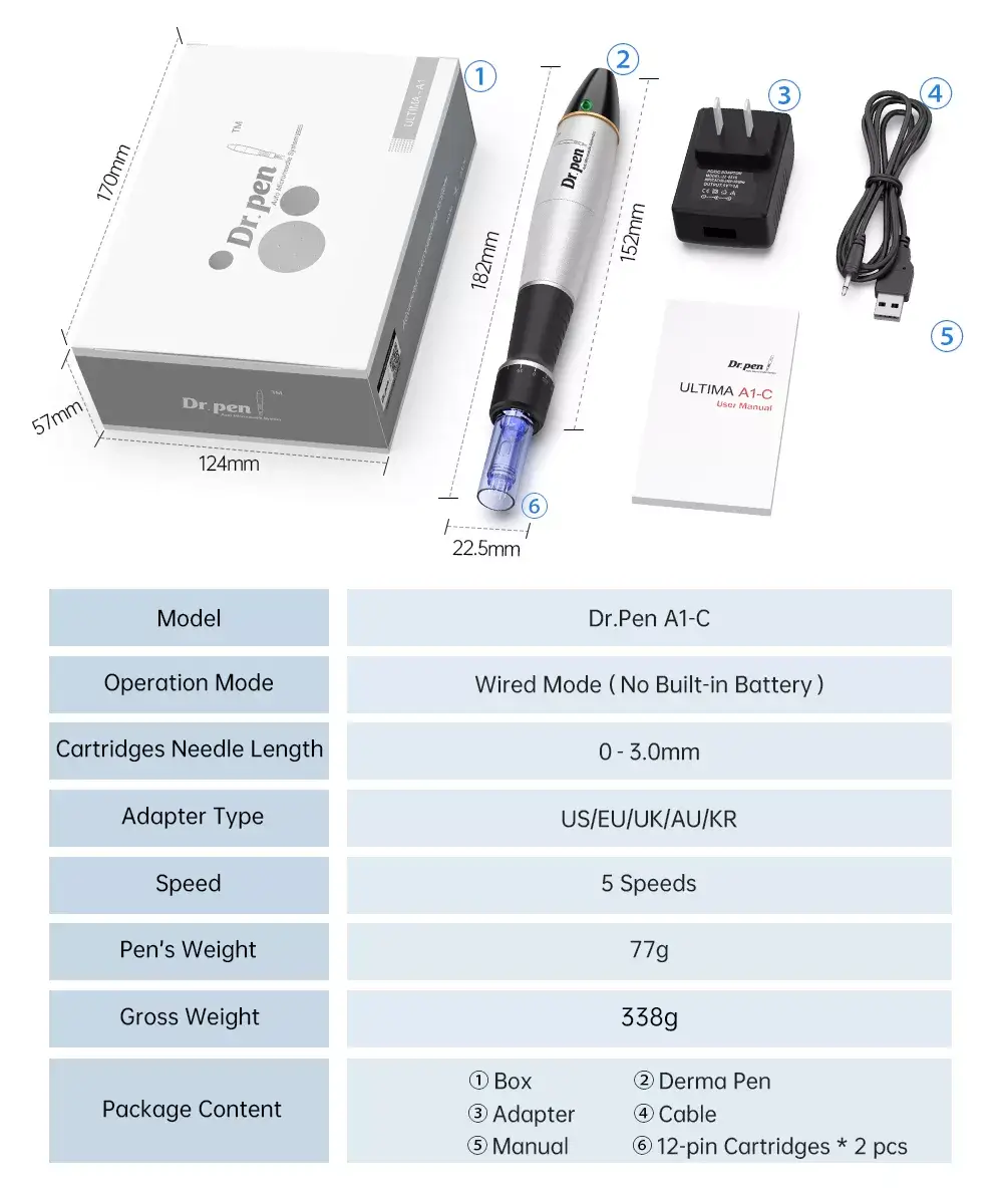 Dr pen A1 3.0mm microneedling -  - 6