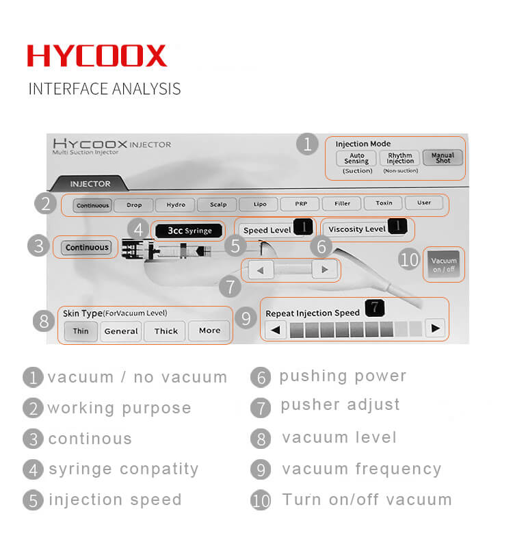 Hycoox injector multi needle mesotherapy machine -  - 4