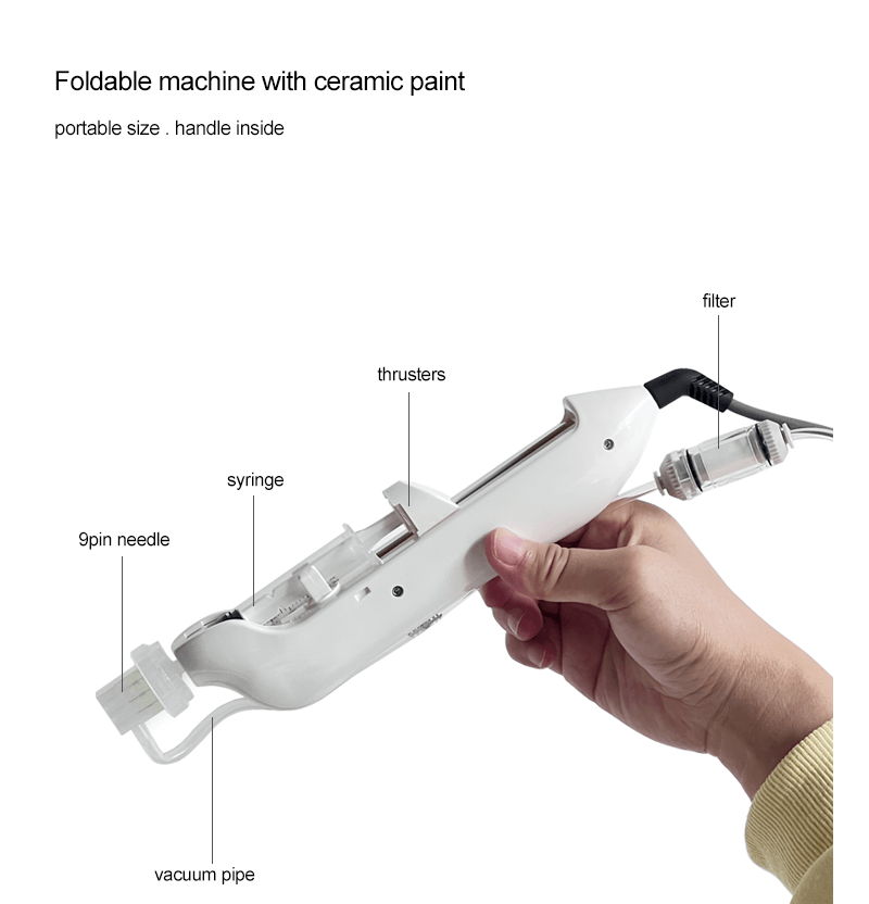 Mesotherapy gun injector machine with vacuum and 9pin needle work -  - 3